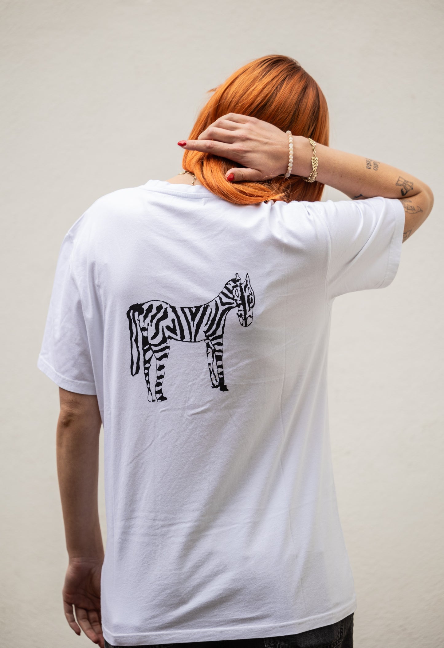 T-Shirt Zebra weiß