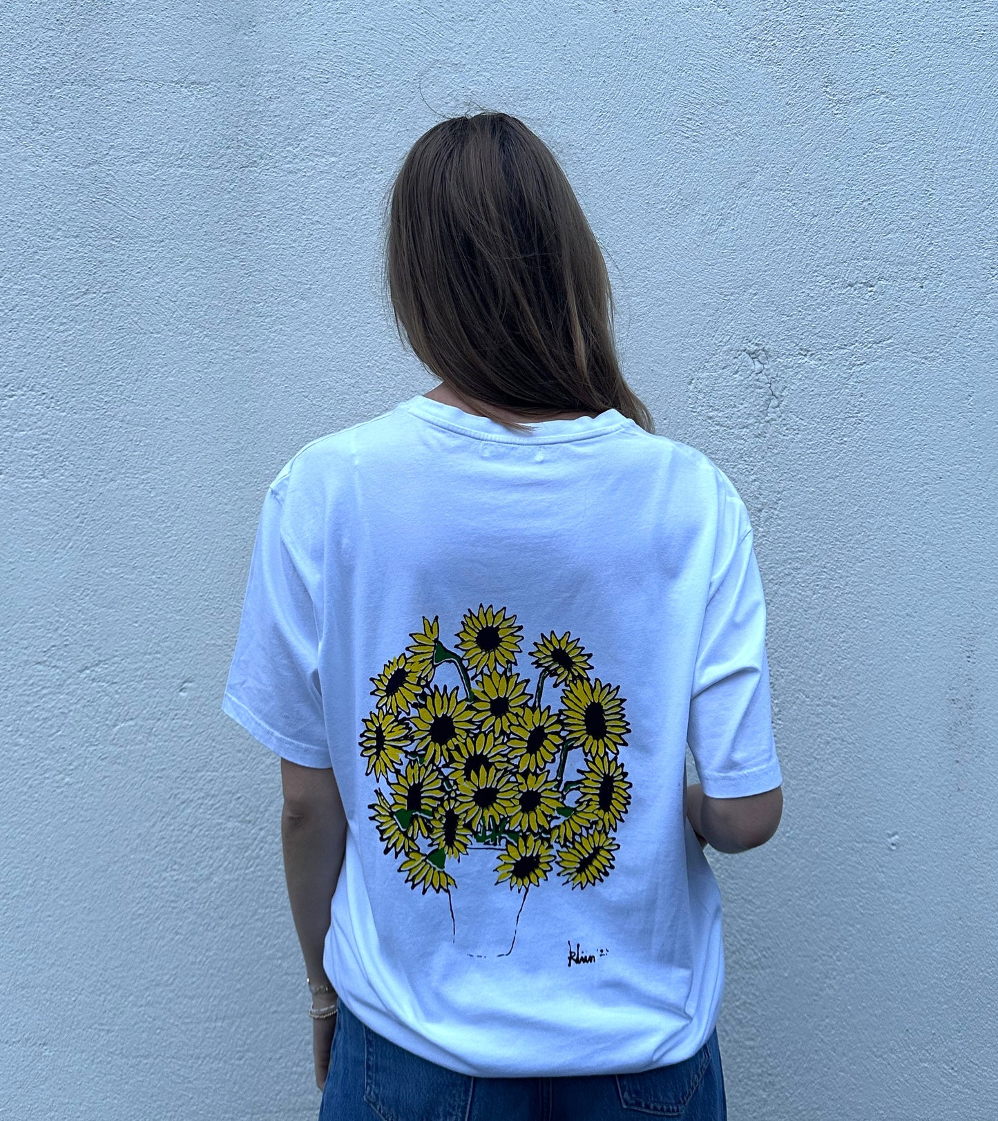T-shirt Sonnenblume weiß Unisex